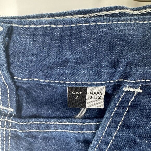 Carhartt Jeans Mens 42 x 32 Blue Flame Resistant Straight Work Utility Denim - Picture 13 of 16